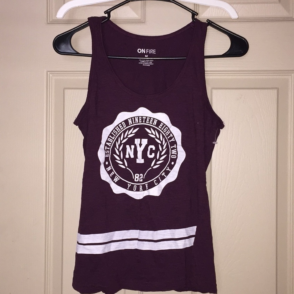 Burgundy NYC muscle tee